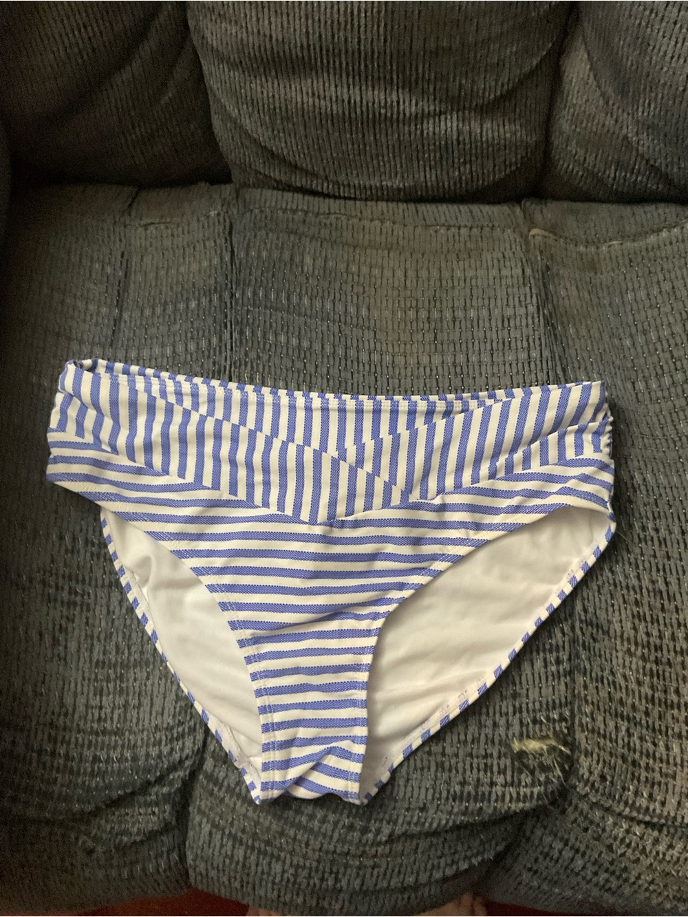 Time and Tru Blue and White Striped Bikini Bottom